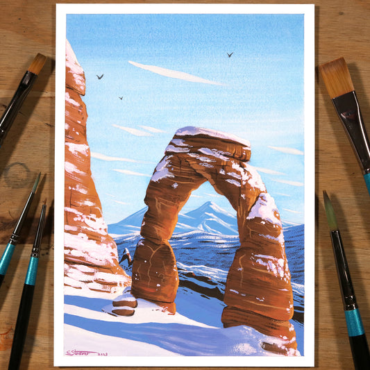 Desert Snow - Gouache Painting