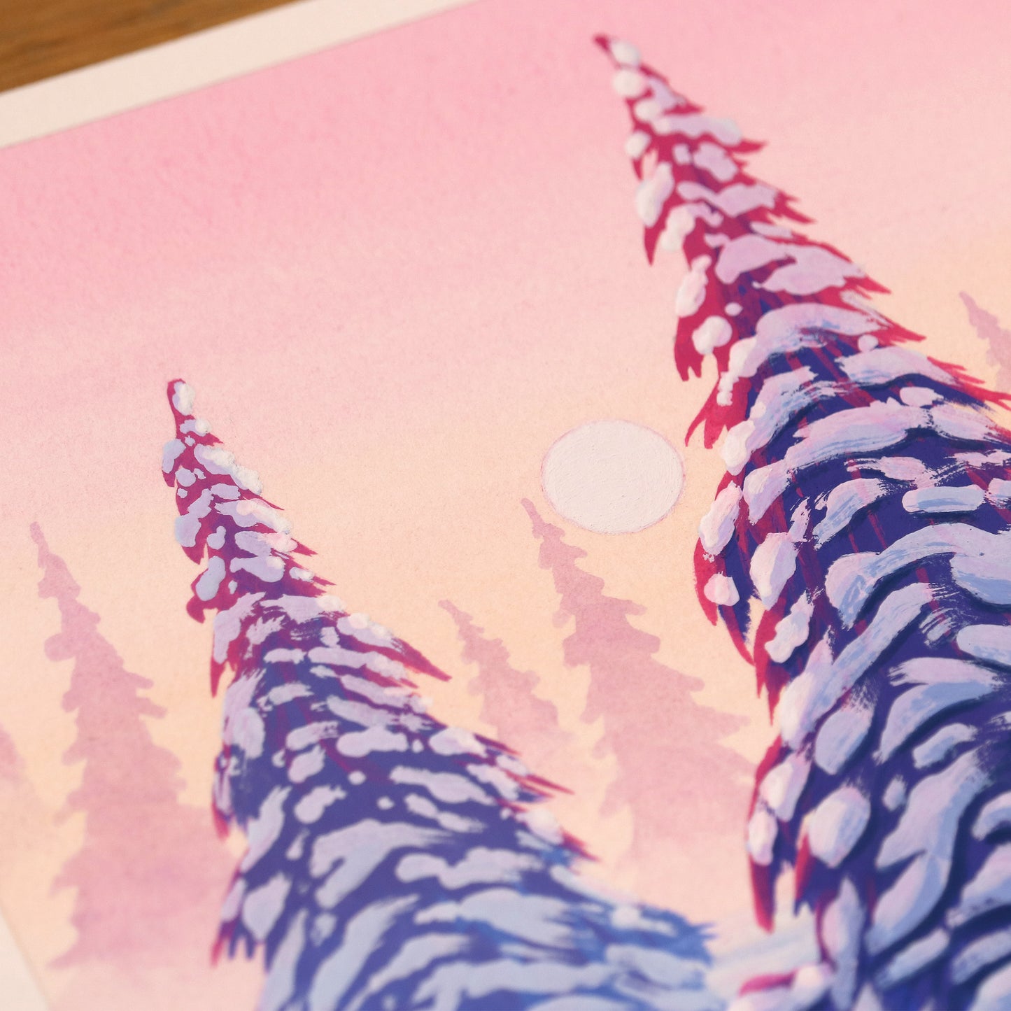 Snowy Trees - Gouache Painting